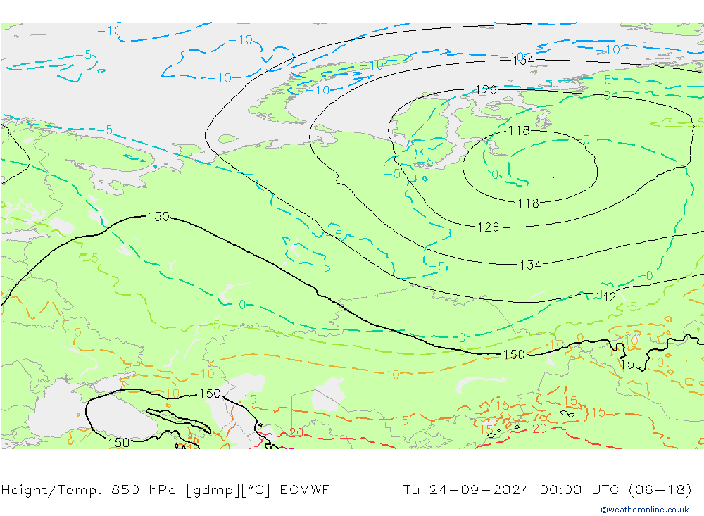 Z500/Regen(+SLP)/Z850 ECMWF di 24.09.2024 00 UTC