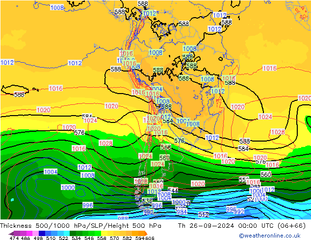 Thck 500-1000hPa ECMWF jeu 26.09.2024 00 UTC