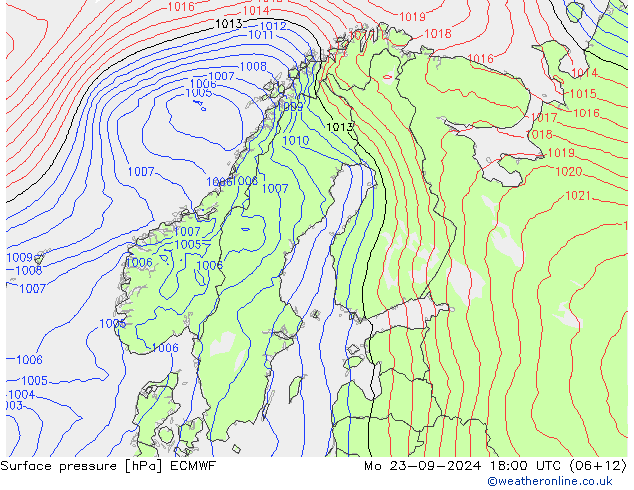 приземное давление ECMWF пн 23.09.2024 18 UTC