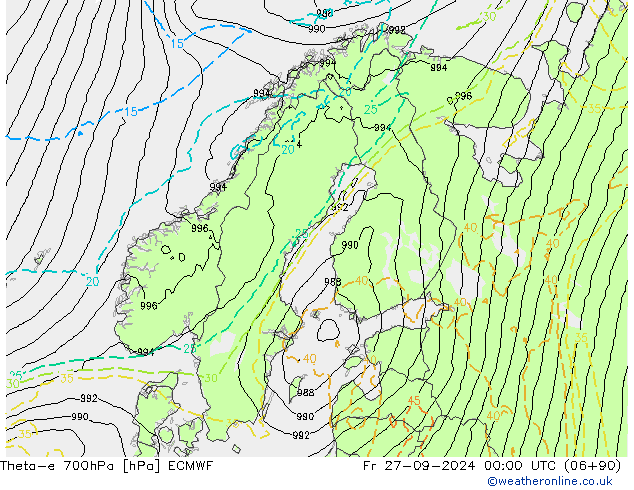 Theta-e 700hPa ECMWF vr 27.09.2024 00 UTC