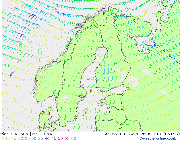 Wind 900 hPa ECMWF ma 23.09.2024 06 UTC