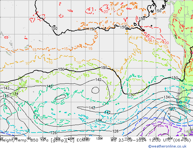 Z500/Rain (+SLP)/Z850 ECMWF Po 23.09.2024 12 UTC