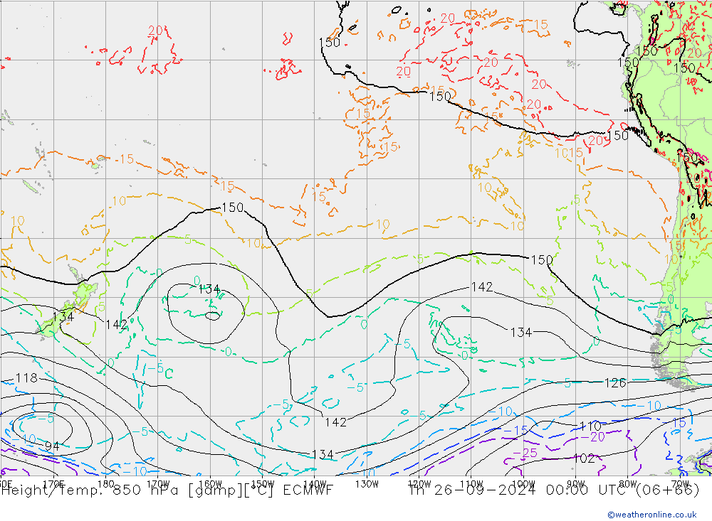 Z500/Rain (+SLP)/Z850 ECMWF gio 26.09.2024 00 UTC