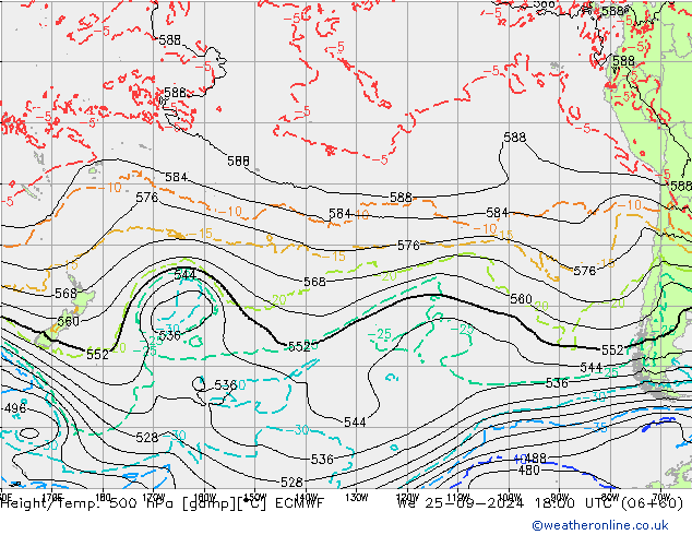 Z500/Regen(+SLP)/Z850 ECMWF wo 25.09.2024 18 UTC