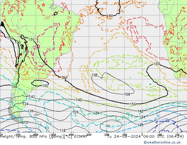 Z500/Rain (+SLP)/Z850 ECMWF Tu 24.09.2024 06 UTC