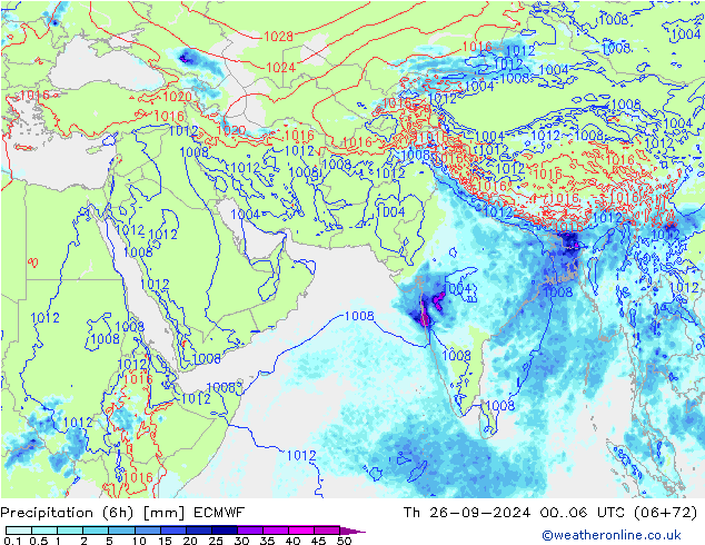 Z500/Rain (+SLP)/Z850 ECMWF Th 26.09.2024 06 UTC