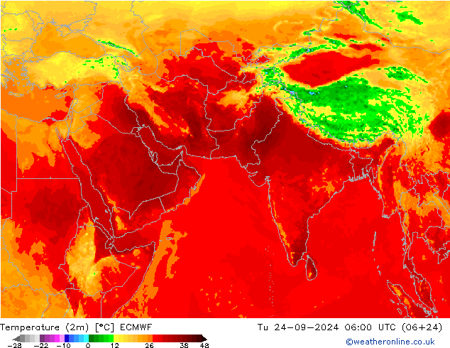 Temperatura (2m) ECMWF mar 24.09.2024 06 UTC