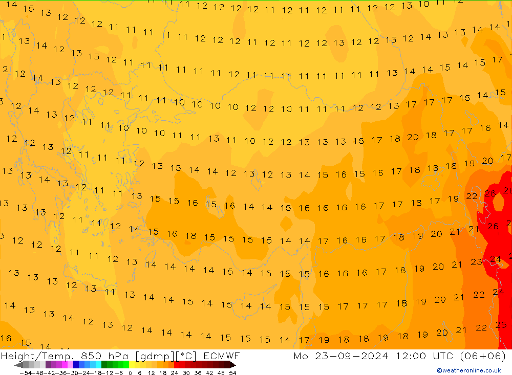 Z500/Rain (+SLP)/Z850 ECMWF pon. 23.09.2024 12 UTC