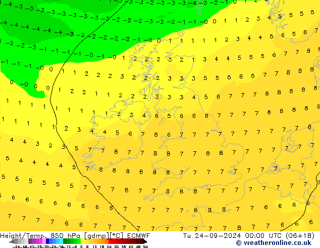 Z500/Rain (+SLP)/Z850 ECMWF mar 24.09.2024 00 UTC