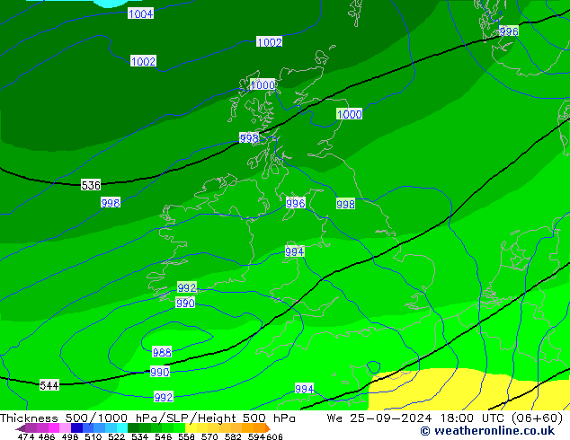 Thck 500-1000hPa ECMWF mer 25.09.2024 18 UTC