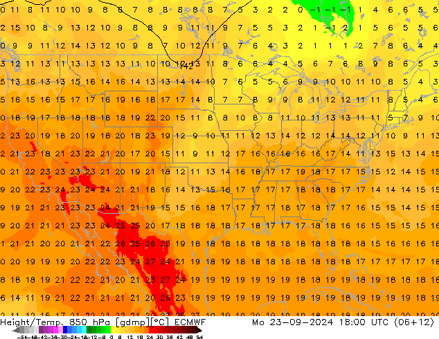 Z500/Rain (+SLP)/Z850 ECMWF Mo 23.09.2024 18 UTC