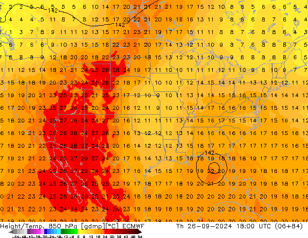 Z500/Rain (+SLP)/Z850 ECMWF jue 26.09.2024 18 UTC