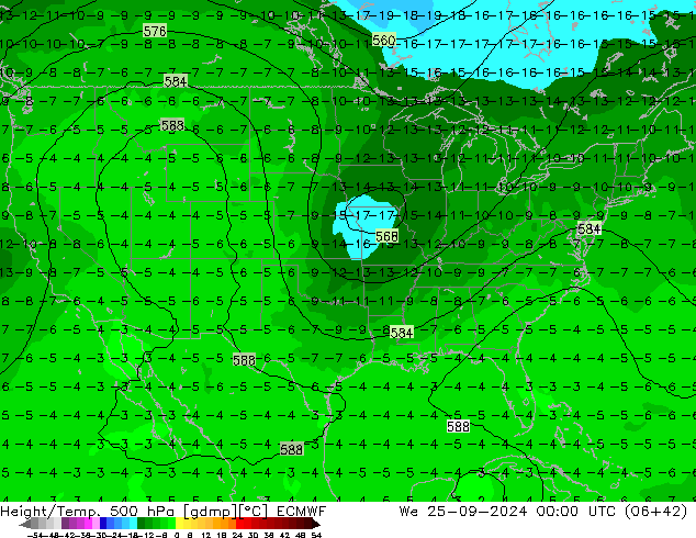 Z500/Rain (+SLP)/Z850 ECMWF We 25.09.2024 00 UTC