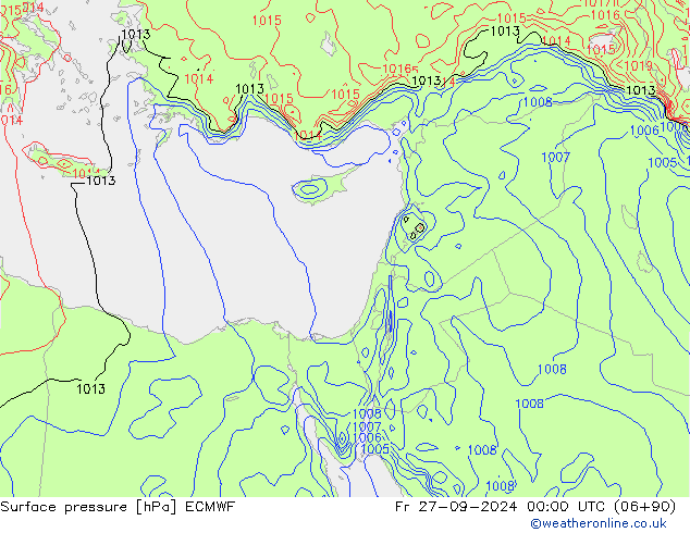 Surface pressure ECMWF Fr 27.09.2024 00 UTC