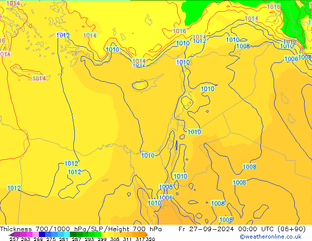 Thck 700-1000 hPa ECMWF Fr 27.09.2024 00 UTC