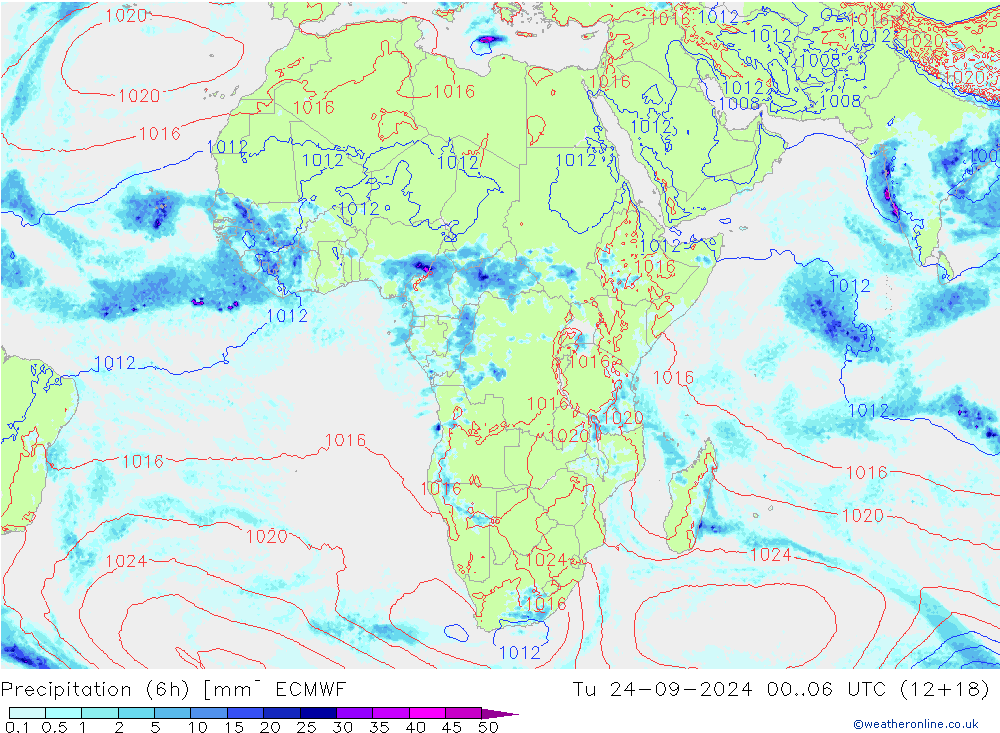 Z500/Rain (+SLP)/Z850 ECMWF Tu 24.09.2024 06 UTC