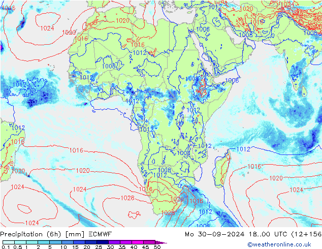 Z500/Yağmur (+YB)/Z850 ECMWF Pzt 30.09.2024 00 UTC