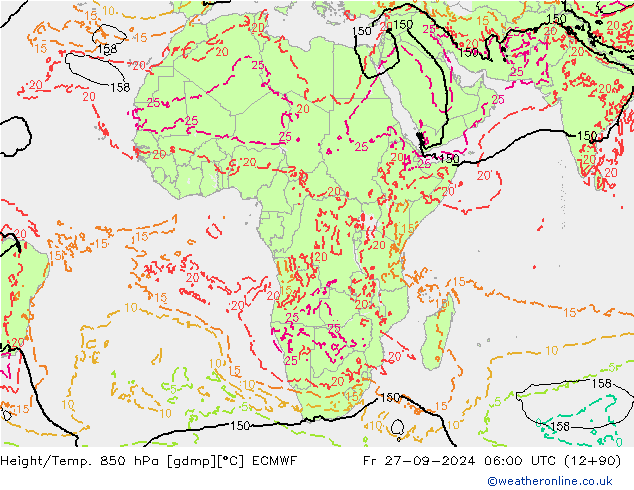 Z500/Regen(+SLP)/Z850 ECMWF vr 27.09.2024 06 UTC