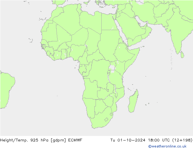 Geop./Temp. 925 hPa ECMWF mar 01.10.2024 18 UTC