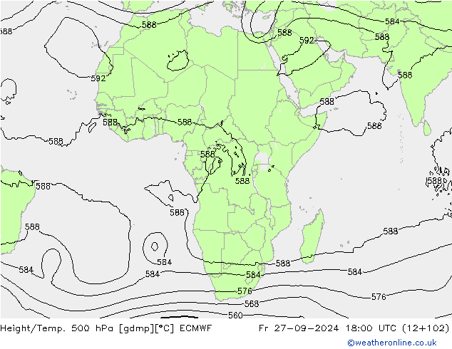 Z500/Rain (+SLP)/Z850 ECMWF pt. 27.09.2024 18 UTC