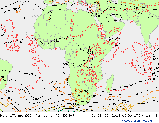 Z500/Rain (+SLP)/Z850 ECMWF Sa 28.09.2024 06 UTC