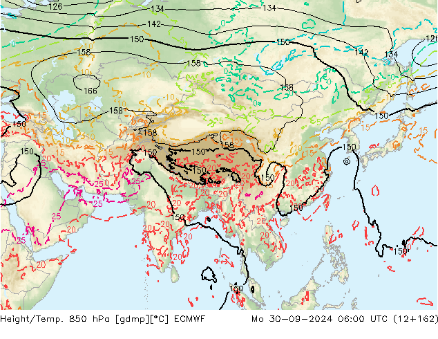 Z500/Yağmur (+YB)/Z850 ECMWF Pzt 30.09.2024 06 UTC