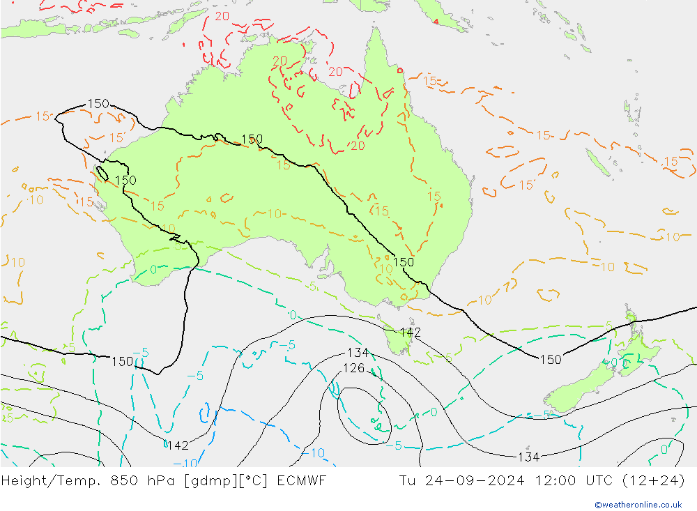 Z500/Rain (+SLP)/Z850 ECMWF Di 24.09.2024 12 UTC