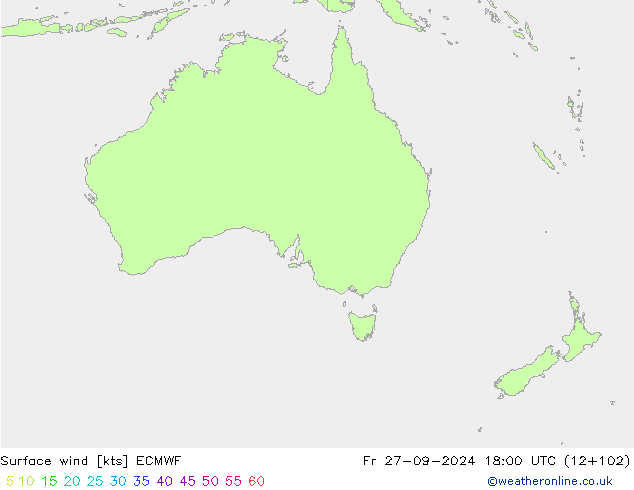 Wind 10 m ECMWF vr 27.09.2024 18 UTC