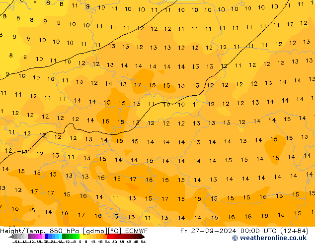 Z500/Rain (+SLP)/Z850 ECMWF Fr 27.09.2024 00 UTC