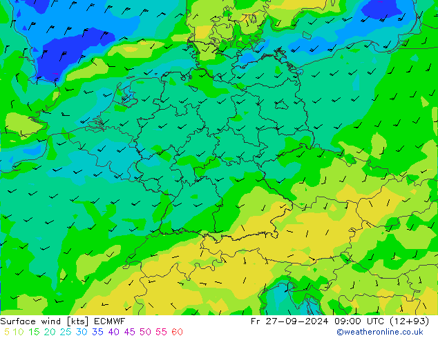  10 m ECMWF  27.09.2024 09 UTC