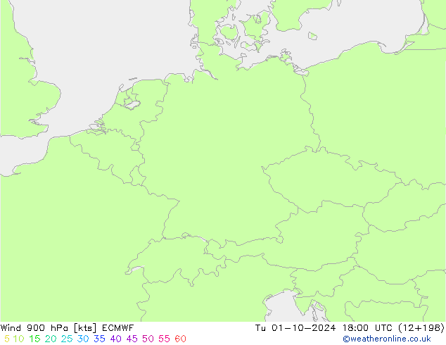  900 hPa ECMWF  01.10.2024 18 UTC