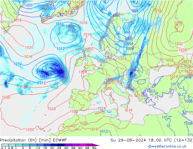 Yağış (6h) ECMWF Paz 29.09.2024 00 UTC