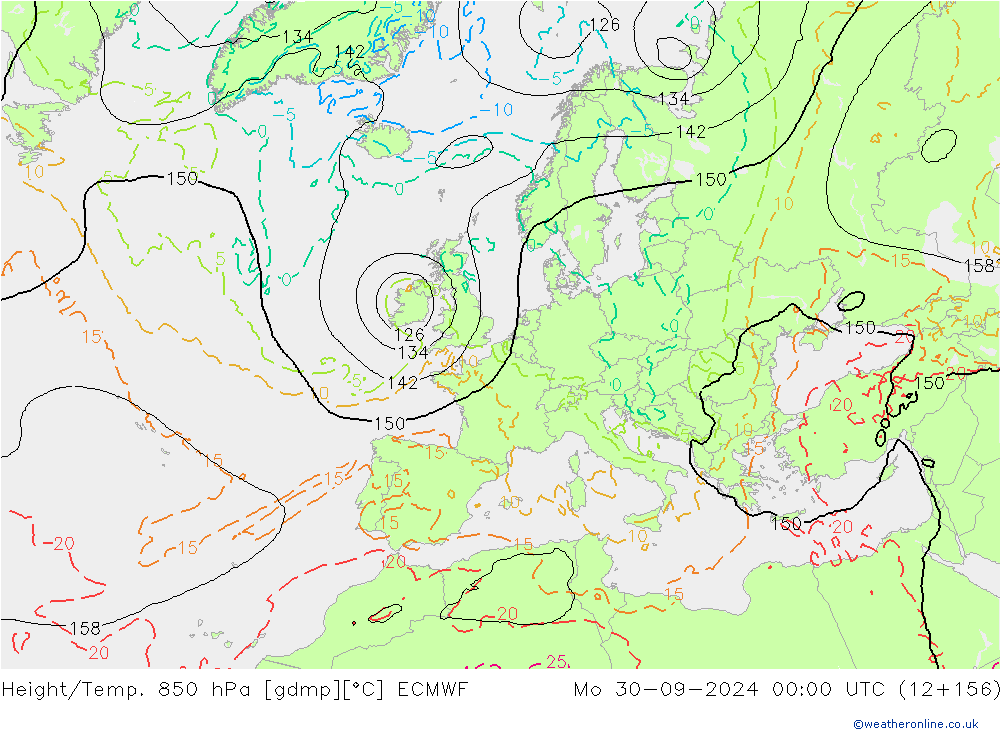 Z500/Rain (+SLP)/Z850 ECMWF Po 30.09.2024 00 UTC