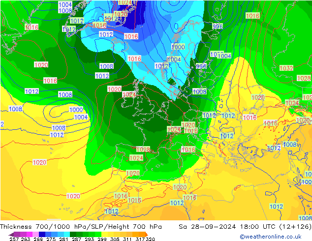 700-1000 hPa Kalınlığı ECMWF Cts 28.09.2024 18 UTC