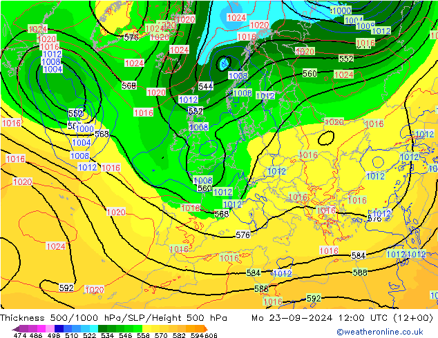 Thck 500-1000hPa ECMWF  23.09.2024 12 UTC