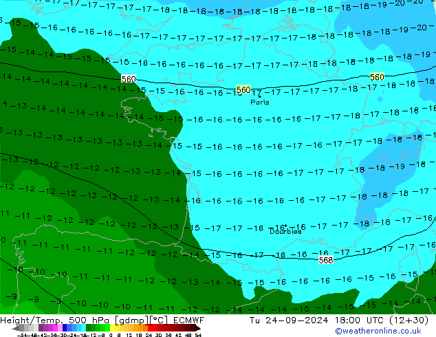 Z500/Rain (+SLP)/Z850 ECMWF Ter 24.09.2024 18 UTC