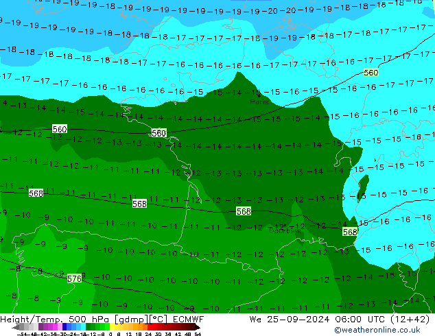 Z500/Rain (+SLP)/Z850 ECMWF We 25.09.2024 06 UTC