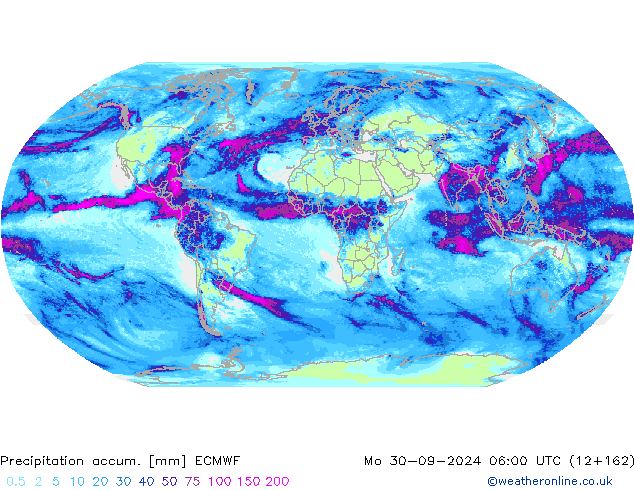 Precipitation accum. ECMWF lun 30.09.2024 06 UTC