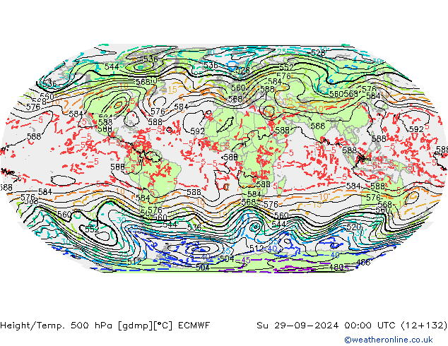 Height/Temp. 500 hPa ECMWF  29.09.2024 00 UTC