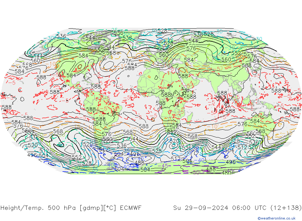 Z500/Rain (+SLP)/Z850 ECMWF dom 29.09.2024 06 UTC