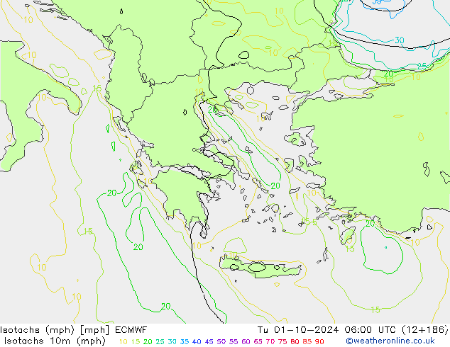 Isotachs (mph) ECMWF Ter 01.10.2024 06 UTC