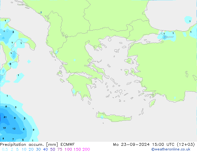 Totale neerslag ECMWF ma 23.09.2024 15 UTC