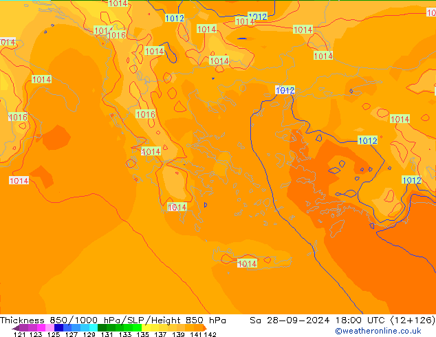 Thck 850-1000 hPa ECMWF Sa 28.09.2024 18 UTC