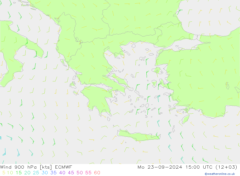 Wind 900 hPa ECMWF Mo 23.09.2024 15 UTC