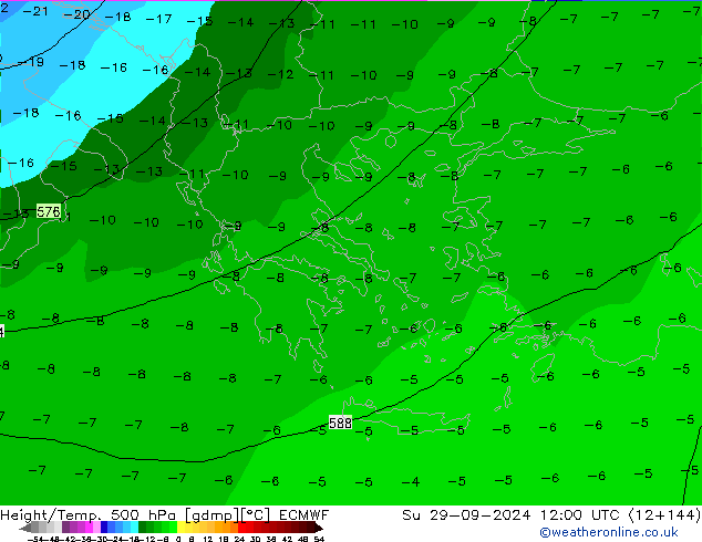 Z500/Rain (+SLP)/Z850 ECMWF Su 29.09.2024 12 UTC