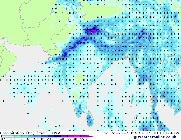 Z500/Yağmur (+YB)/Z850 ECMWF Cts 28.09.2024 12 UTC