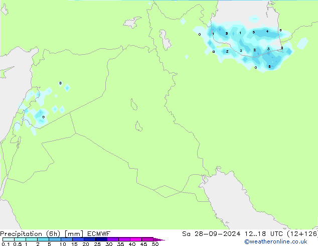 Precipitation (6h) ECMWF Sa 28.09.2024 18 UTC