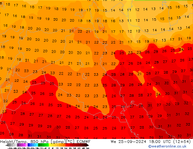 Z500/Regen(+SLP)/Z850 ECMWF wo 25.09.2024 18 UTC