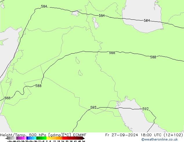 Z500/Yağmur (+YB)/Z850 ECMWF Cu 27.09.2024 18 UTC