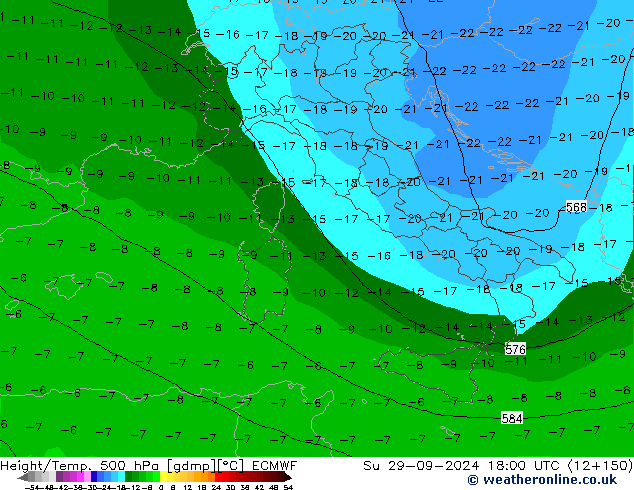 Z500/Rain (+SLP)/Z850 ECMWF Вс 29.09.2024 18 UTC